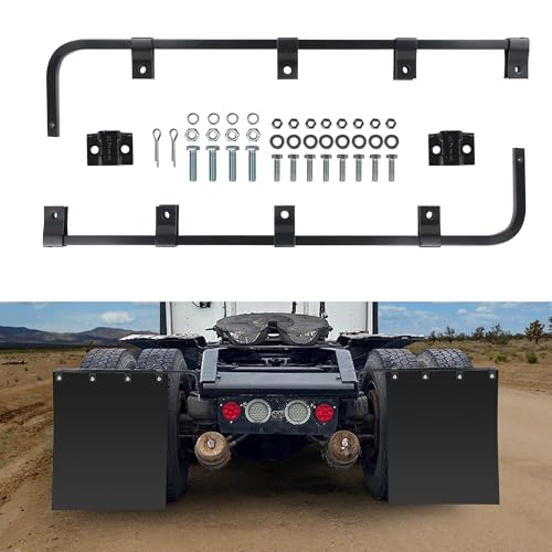 Image of Straight Mud Flap Hanger for Semi Trucks 30.9 inch Length, 1 Pair of Heavy Duty Semi Truck Mud Flap Hangers for Semi Truck Accessories.