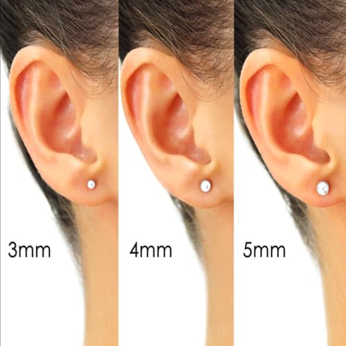 14K White Gold Ball Stud Earrings3