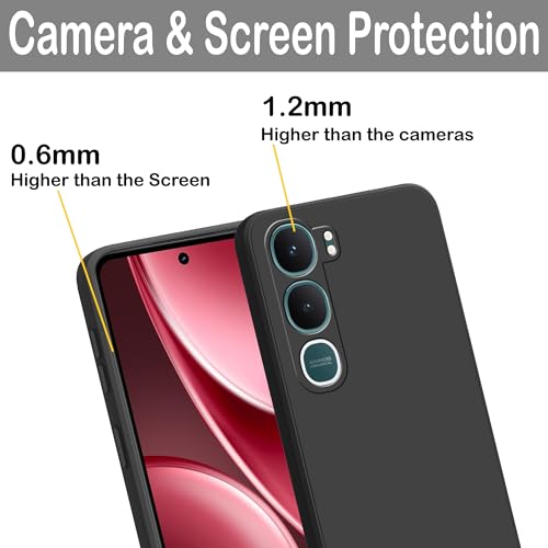 Image of amazon basics Back Cover for Vivo Y31 5G | Ultra Slim Soft Rubberised Case | Matte Silicone Flexible Mobile Case | Camera Protection - Black