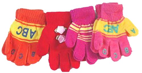 Four Pairs Bubu Magic Gloves for Infants and Toddlers Ages 1-3 Years