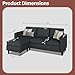 Nuturelly Nutually Convertible Sectional Sofa Couch with Movable Ottoman, 3-Seater Modern L-Shaped Sofa for Small Spaces, Soft Fabric Couch for Living Room, Small Apartment & Office(Dark Gray)