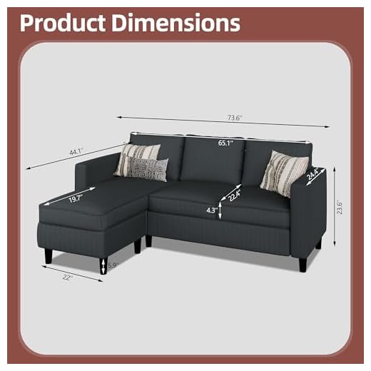 Nuturelly Convertible L-Shaped Sofa for Small Spaces