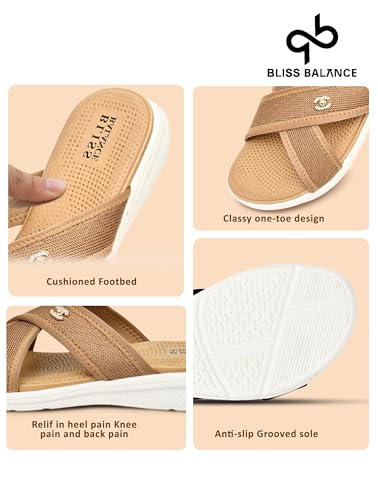 Image of BLISS BALANCE Super Soft Ortho Care Bounce Back Anti-Skid Doubleu Flip-Flops for women's /Grils-Slippers /Doctor Chappal & Footwear-Women's /GirlsBB942