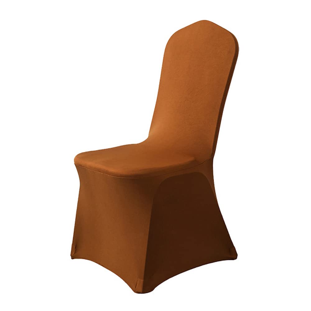 TentHome Fundas de silla de comedor, 10 piezas de elastano para silla de tela con funda súper extensible, extraíbles y lavables, para bodas, banquetes, fiestas, decoración (café)