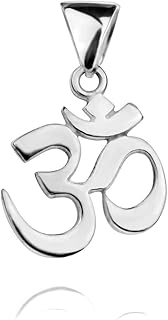 Om Ohm Pendant Sterling Silver 925 Chakra Namaste Healed Buddha Yoga Spiritual Jewelry