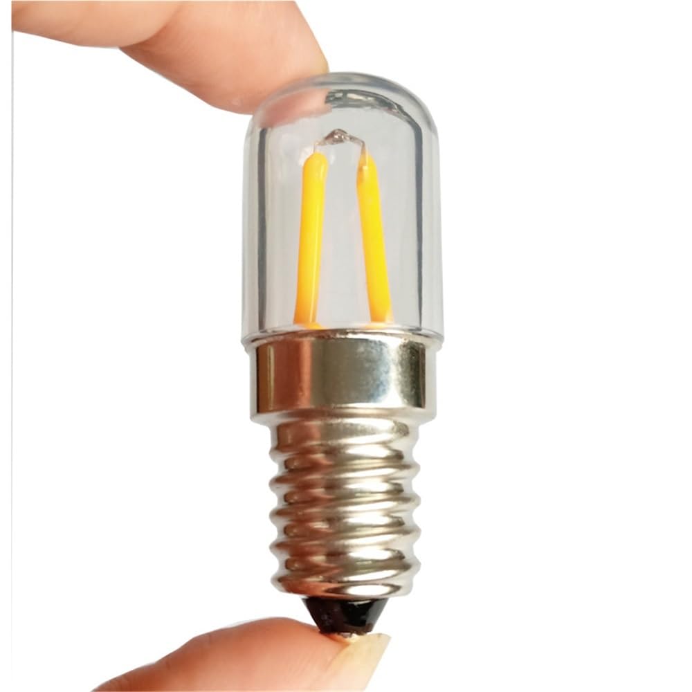 RZL Lighting, Confezione da 50, LED Luce Frigorifero AC110V T18S E12/E14/B15 1,5 W Mini Piccola Luce Illuminazione Domestica(2200K Yellow,E14 12V)