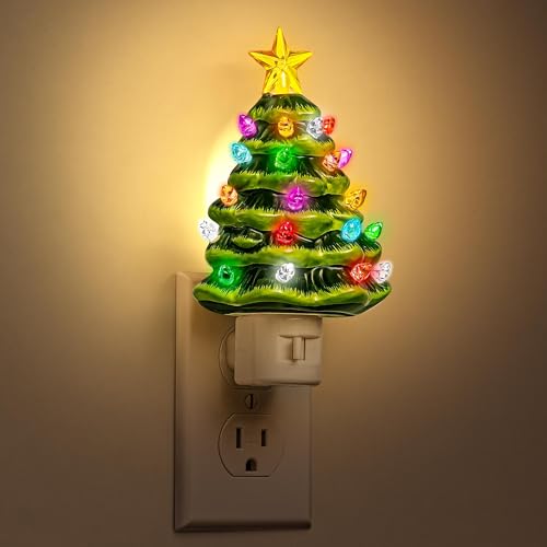 Image of JandCase Christmas Tree Night Light, 3000K Night Lights Plug into Wall