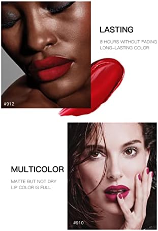 6PCS Mini Lip Gloss Set,Lip Stain Long Lasting,Lipgloss Matte Lipstick,Nude Lip Gloss,Liquid Lipstick Matte Long Lasting Lipgloss Set for Women,Lip Plumper Lip Tint,Waterproof Lipstick Set