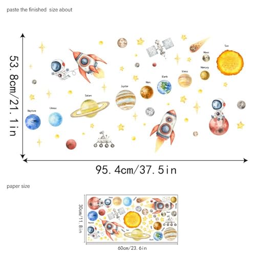 Vinilo Decorativo Cohete Galaxia para Pared Infantil miniatura 6