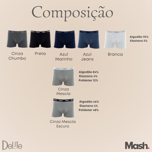 Kit 10 Cueca Boxer Mash Algodão Masculino