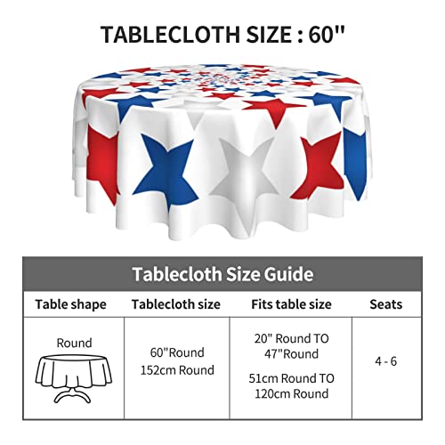 Qipnvy Patriotic Tablecloth Red White And Blue Tablecloth Star Round Tablecloth 60 Inch Washable Reusable For 4Th Of July Tablecloth Parties Dinner Picnic Dining Kitchen Decor #TOP3