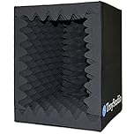 BXI Portable Vocal Booth, Large Foldable Microphone Isolation Shield, Music Recording Studio Sound Echo Absorbing Box, Desk & Stand Use Reflection Filter with Thickened Dense Acoustic Foam