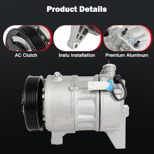 Image of Air Conditioning Compressor for Cadillac SRX for Saab 9-4X 3.0L 2010-2011