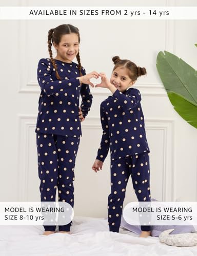 Image of Amazon Brand - Symbol Girls Night Dress | 100% Cotton T-Shirt & Pajama Set | Full Sleeves | Age 2-12 Years