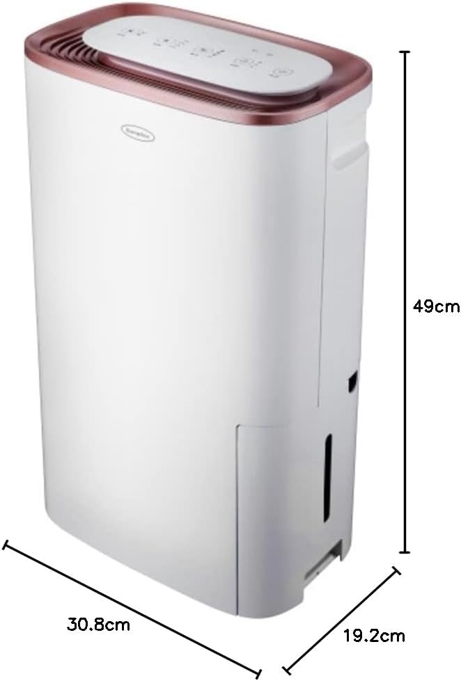 EuropAce Dehumidifier (16L) with dimensions