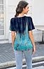 Soesdemo Womens Summer Sea Blue Printed Tops Asymm... #4