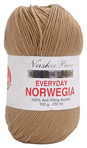 NASKA エブリデイ ノルウェージア 毛糸 並太 Col.404 ベージュ 系 100g 約250m N-98