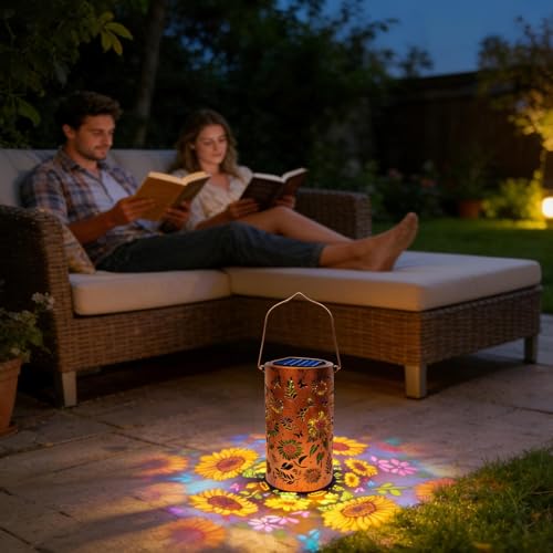 Linterna solar girasol impermeable para iluminar jardines oscuros sin cables 7