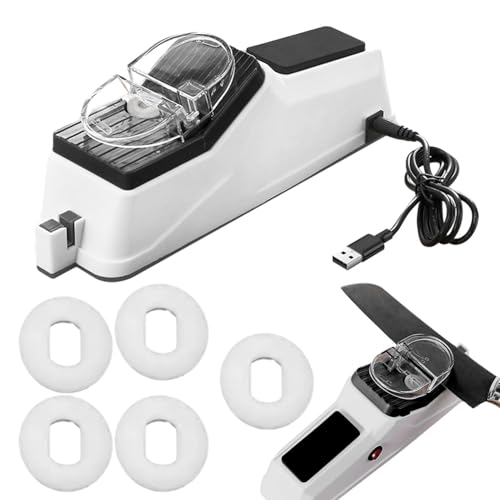 Outil d'affûtage de couteaux cuisine électrique | Affûteuse multifonctionnelle,Ustensiles pour un affûtage et polissage rapides en 5 secondes, avec couvercle protection