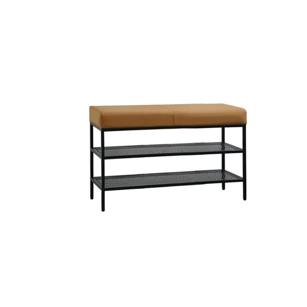 Banc à chaussures ottoman 2 niveaux en métal de 60 cm couleur A pour l'entrée