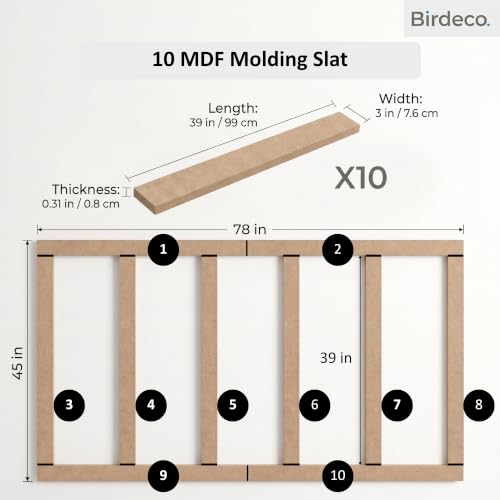 Kit de paneles de pared estilo coctelera de MDF decorativos diy 3