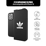 adidas iPhone 13 Pro 6.1 Case, Shockproof Raised Edges Original Book Case - Black - Image 2