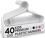 Utopia Home Grucce Bambini 40 Pezzi, Appendiabiti Bambini Bianco, Grucce Neonato Antiscivolo, Gancio Girevole, Leggere e Resistenti per Vestiti Neonato