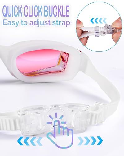 Image of Aegend Kids Swim Goggles, Pack of 2 Swimming Goggles for Children Boys & Girls Age 3-14