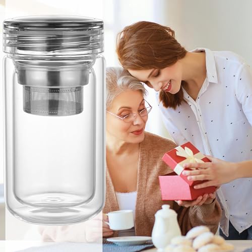 Tasse à thé en verre résistant de grande capacité avec couvercle - 4