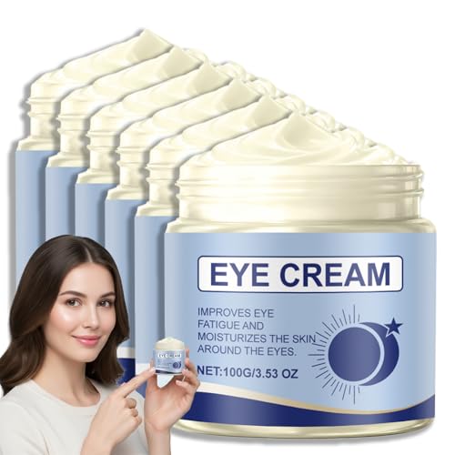 Crema para ojos con cafeína, suero para ojeras, hinchazón, antienvejecimiento, crema hidratante de ojos de día y noche, crema para ojos con cafeína con niacinamida y colágeno, crema antiarrugas (6P)