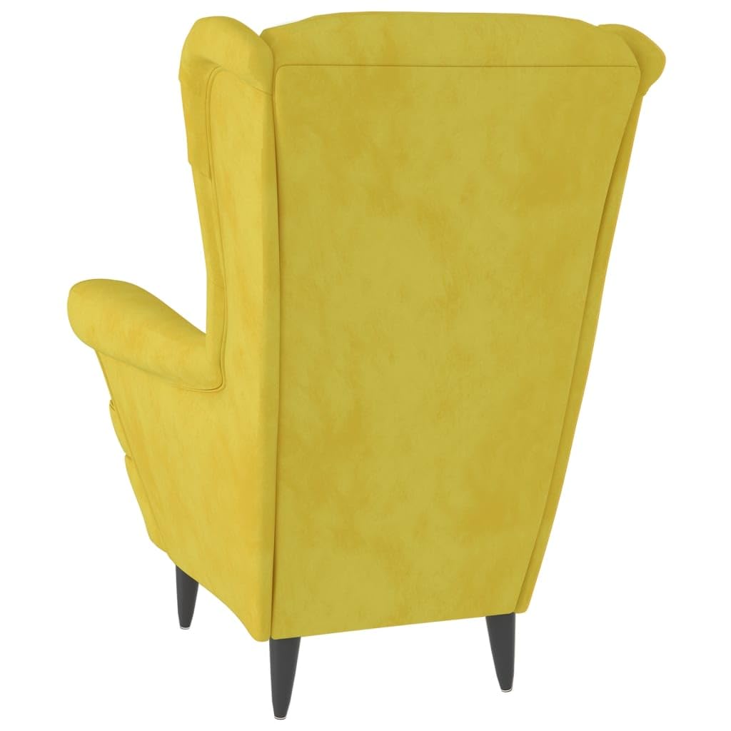 Poltrona reclinabile e ottomana moderna gialla – Poltrona imbottita morbida per soggiorno, relax, intrattenimento e decorazione della casa – t & Chic design