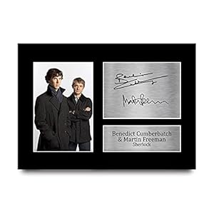 HWC Trading Gifts Sherlock A4 Printed Autograph Benedict Cumberbatch Martin Freeman Gift Druk Open Beeld Dédicacée