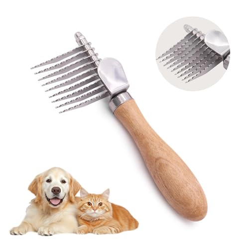 aninako 犬 毛玉取り 猫 コーム ペットコーム 毛玉ほぐしカッター ペット用品 毛玉&ムダ毛取りコーム 痛くない ９枚刃 ステンレス鋼 犬猫兼用 長毛短毛兼用