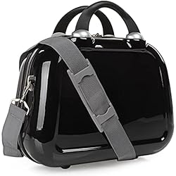 ITACA - Neceser Viaje - Neceser de Viaje Mujer Rígido - Neceser Mujer - Neceser Viaje Mujer de Material ligero y Resistente. Estuche Maquillaje Mujer Rígido Juvenil, Material Resistente y Liger, Negro