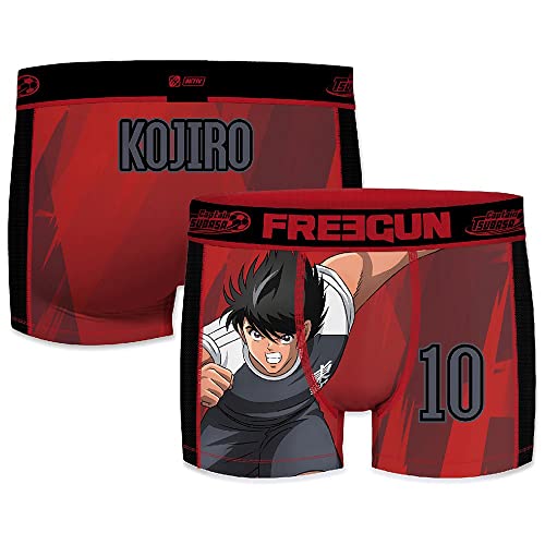 FREEGUN PK2213-S 2 Pezzi Boxer Brief Captain Tsubasa (Super Champions: Oliver e Benji) -Modello Mark Lenders/Kojiro Hyuga-Microfibra-92% Poliestere, 8% Elastan, Set 2pcs Pk2213, S Uomo