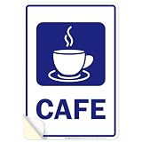 Cafe Sign, 10x7 Inches, 4 Mil Vinyl Decal Stickers Weather Resistant, Made in USA by My Sign Center