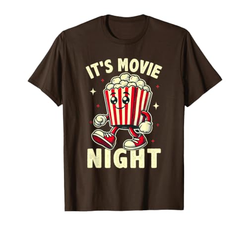 It's Movie Night Retro Family Movie Night T-Shirt, Men, Brown, Large