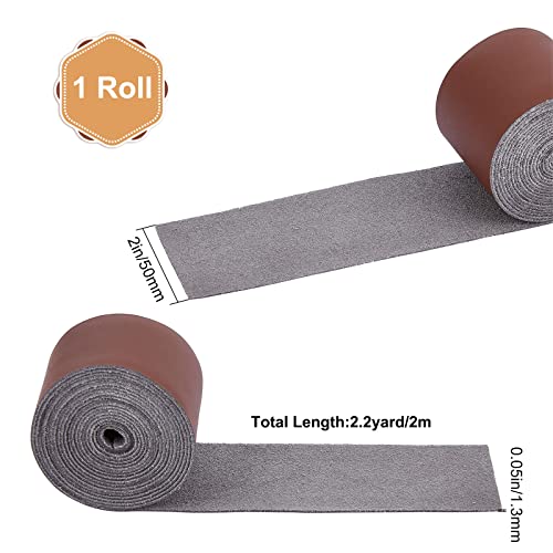 GORGECRAFT Matte Leather Strap 2 Inch Wide 79 Inch Long Saddle Brown Flat Leather Belt Strips for DIY Crafts Clothing Jewelry Wrapping Making Bag Furniture Handles Pet Collars Traction Ropes Belt - Image 2