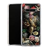 Custodia di Silicone Compatibile con LG V60 ThinQ Custodia Trasparente Cover per Smartphone Trasparente Dipingere Chiesa Fiore