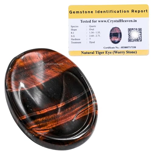 Image of Crystal Heaven Certified Red Tiger Eye Thumb Worry Pebbles Stones Anxiety Stress Relief Massage - Aaa Grade Original Healing Gemstone Agate Rubbing Stone Yoga Meditation Spiritual Reiki Feng Shui