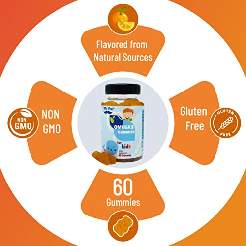 60 Gummies | 2 Months Supplies | Tasty Orange Flavor | 4+ Years | Omega-3 With Epa & Dha, Omega 3 For Kids, Omega 3 Gummies, Fish Oil Gummies, Omega-3 Fatty Acids Gummies #TOP3