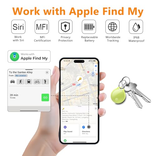 Image of Air Tracker Tags-4 Pack: Smart Bluetooth Tracker, Compatible with Apple Find My APP (iOS Only) Replaceable Battery, IP67 Waterproof, Suitable for Luggage, Wallets, Backpacks, Keys Tracking Tag
