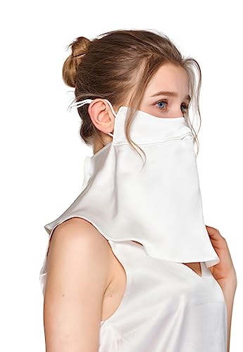 UPF 50+ Pure Silk Face Cover Breathable UV Protection Sunscreen Mask Reusable Sport Face Scarf Mask (Neck Gaiters)2