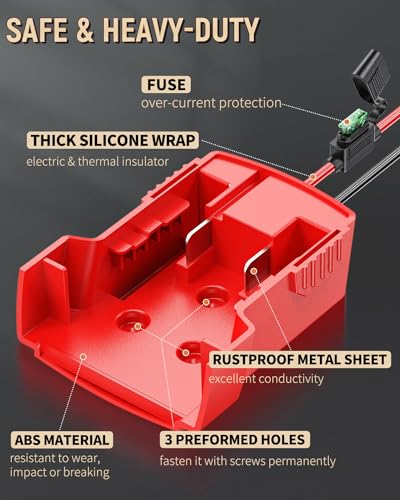 Image of Vibit Power Wheel Adapter for Milwaukee M18 Battery, Peg-Perego Milwaukee Battery Adapter with Original Wire Harness Connector, DC Power Adapter Conversion for Peg-Perego Children's Riding Toys