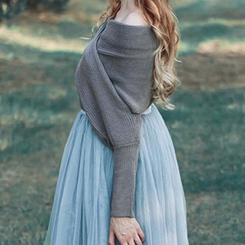 Women's Multifunctional Knitted Cable Wrap Scarf with Sleeves2