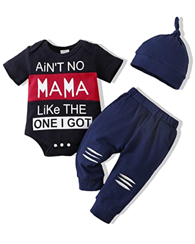 Image of NZRVAWS Baby Boy Clothes Newborn Boy Outfits Infant Letter Print Bodysuit Romper Pants Set Fall Winter Clothes Gifts