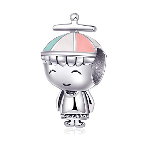 Lucky Boy Charm 925 Sterling Silver Child Charm Birthday Charm Love Charm for Pandora Charm Bracelet (Boy)