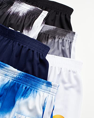 Tko Boys' 6-Pack Mesh Active Athletic Performance Dry Fit Basketball Shorts (8-16), Size 8, Tie Dye Assortment #TOP2