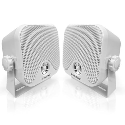 STUDIOFINIX Mini Sistema de Altavoces de Audio estéreo Marino Impermeable de 10,2 cm y 100 W para ATV, UTV, Motocicleta, Tractor, Barco, Altavoces