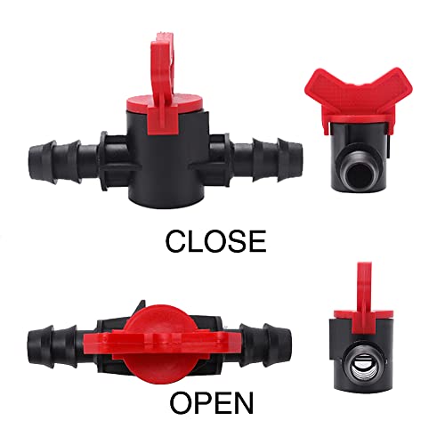 VooGenzek 16 PCS Plastic Garden Faucet, Drip Irrigation Switch Valve for 16mm Tube, Double Male Barbed Valve - Image 3
